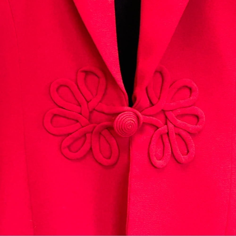 Red Tailored Fitted Structured Cinched Waist Blaz… - image 5